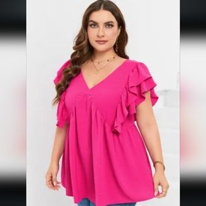 New Plus size ruffle tunic